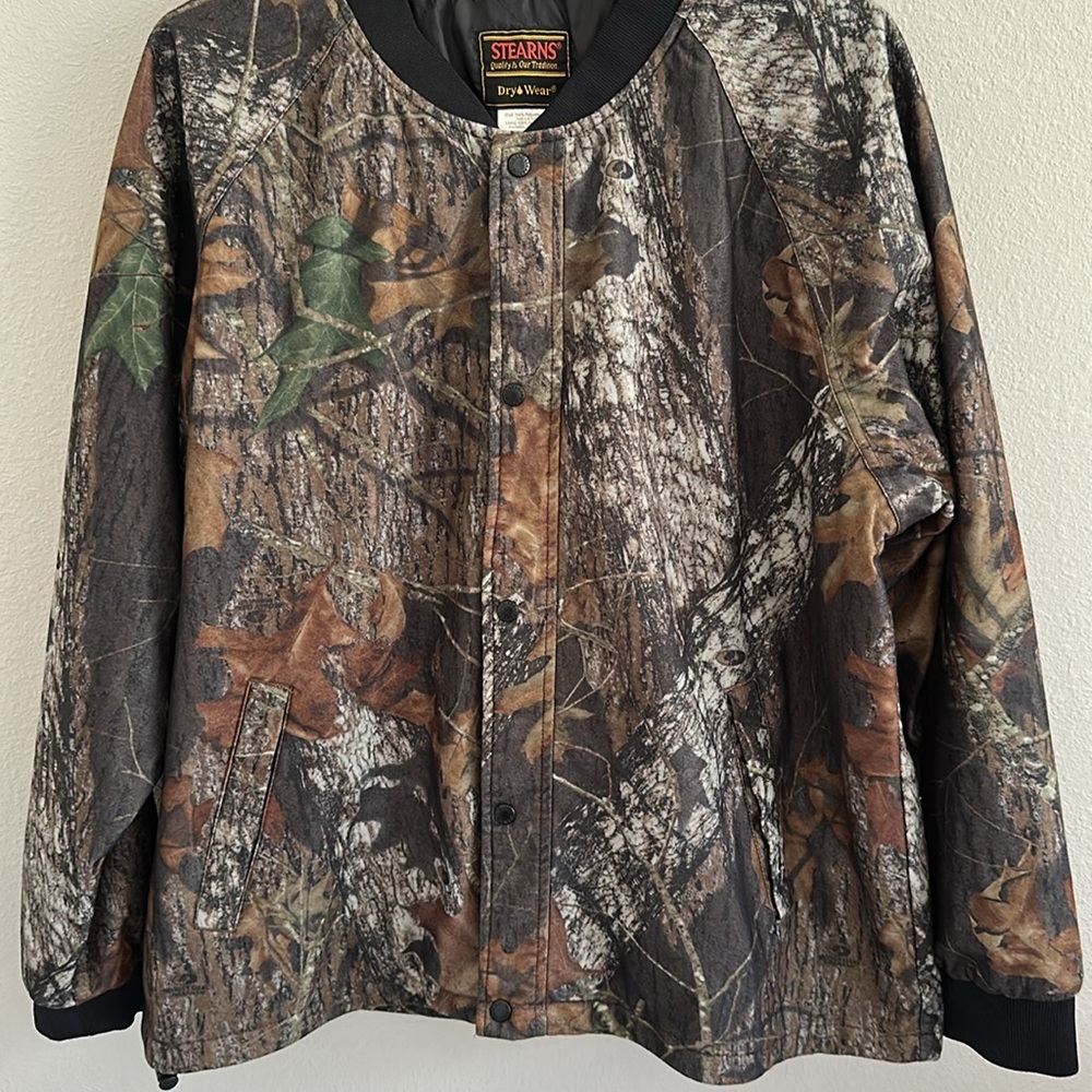 Mens Stearns Dry-wear Mossy Oak hunting cammo quilted jacket XL - Picture 2 of 7